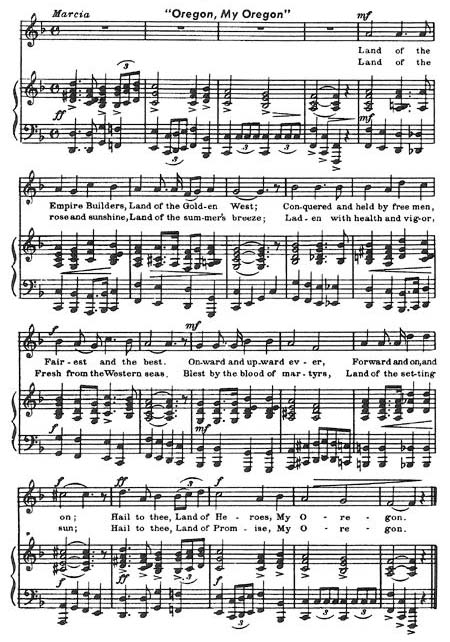 “Oregon, My Oregon,” by Henry B. Murtagh and John A. Buchanan (1920), as scanned